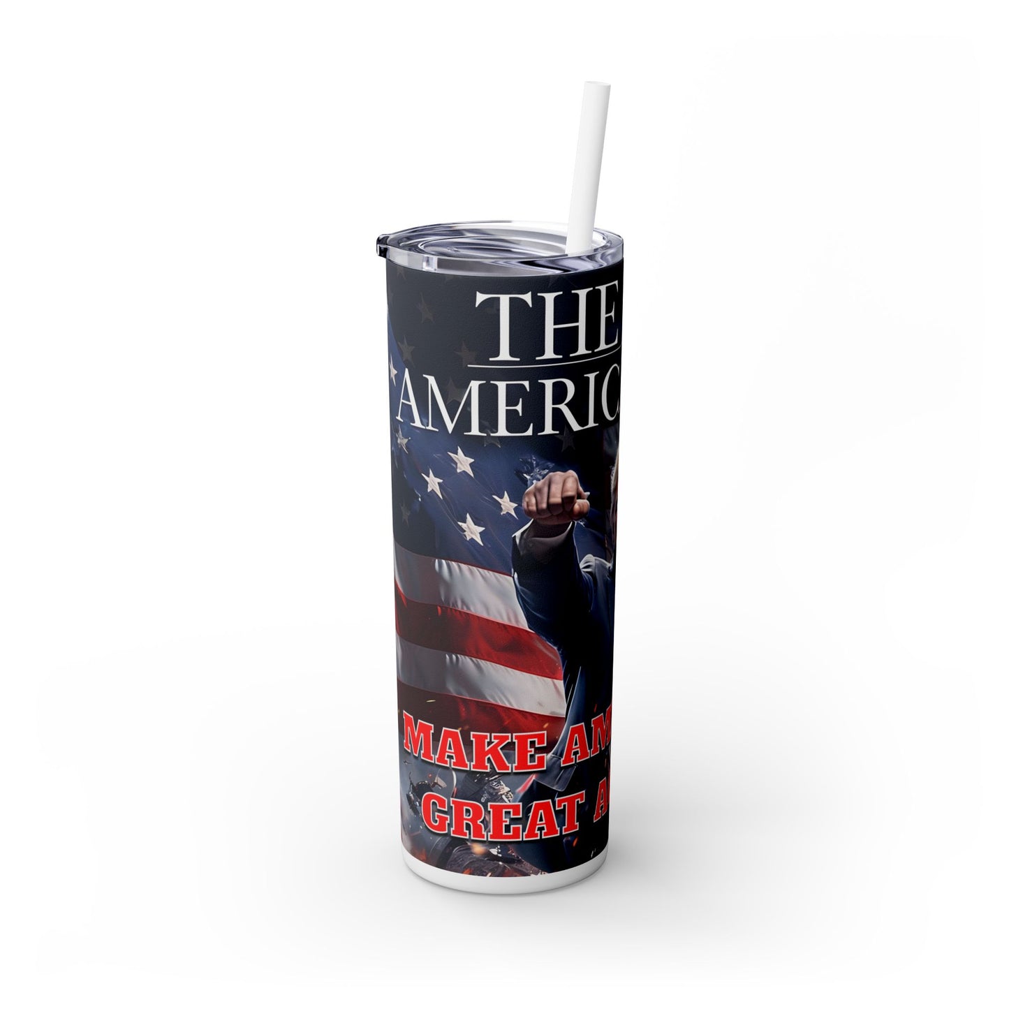 President Donald J. Trump American Hero Skinny Tumbler with Straw, 20oz