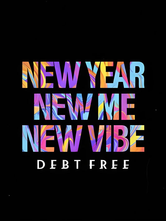 New Year, Debt Free Skinny Tumbler with Straw, 20oz